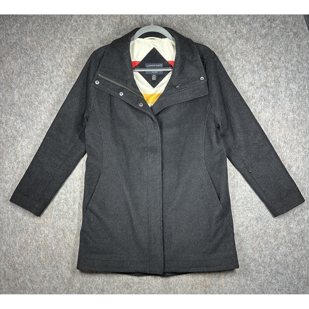 Pendleton Cascade Wool Campbell Coat Womens Size Medium Gray Water Resistant